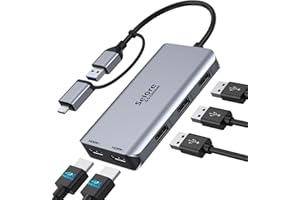 SELORE&S-GLOBAL USB 3.0 Docking Station, HDMI Splitter Extended Display USB Dual HDMI Adapter USB C Laptop Universal USB Docking Station with 2 HDMI Dual Monitor Dock for M1 M2 MacBook Pro/Air, Microsoft, Dell, HP