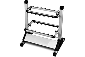 EASY BIG Portacanne da Pesca - Portacanne in Lega di Alluminio, Contiene Fino a 24 Canne, Organizzatore di Stoccaggio per Canne da Pesca per Garage o Casa