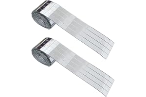 YOUNG WOLF Samoprzylepne płytki mozaikowe z 2 rolkami, lustrzane, do samodzielnego wykonania, dekoracja (10 x 10 mm, srebrne)