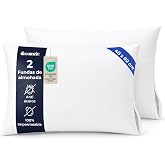 Dreamzie - Anti-mite Pillow Cover 40x60cm - Set of 2 - White | Oeko-Tex certified &middot; Anti-allergy &middot; Zip &middot; Anti Bed Bugs &middot; Brea