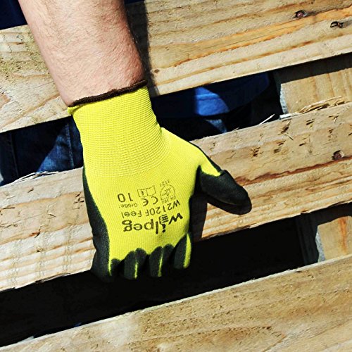 Arbeitshandschuhe ::: Wilpeg W2120F Nylon-Strickhandschuhe PU Feel zum Schutz bei Installations- und Montagearbeiten, Größe:9 (L) - 4