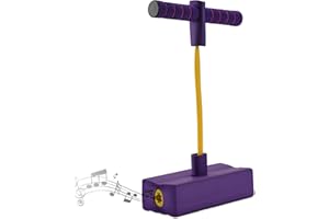 Relaxdays Pogo Jumper für Kinder, bis 80 kg, Hüpfspielzeug Outdoor, Bungee Hopper, mit Quietsche, Schaumstoff, lila