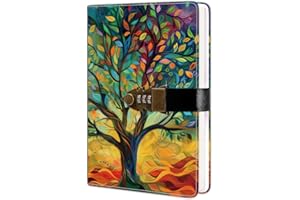 HwxBen Taccuino con lucchetto a combinazione – A5, 244 pagine a righe, diario segreto per adulti e ragazzi, copertina in similpelle, ideale per scuola, viaggi, pensieri o organizzazione quotidiana.