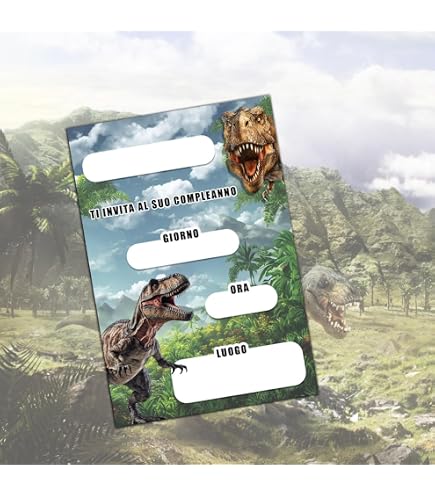 Invito di compleanno modificabile a tema dinosauri, dinosauri acquerellati (download digitale) - Italia