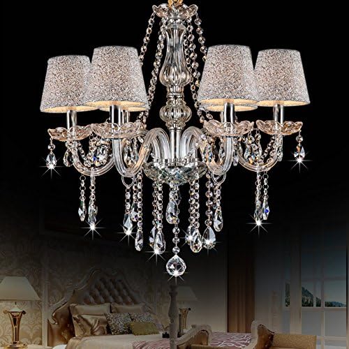 Tenlion Crystal Chandelier 6 Arms Celling Light Pendant Lamp