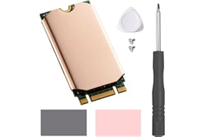 Haojiaho M.2 2242 SSD Heatsink, 0.5mm Copper Heat Sink Slim with Silicone Thermal Pads, Triangle Pry Tool, Screwdriver, Screws for M.2 2242 NVMe SSD