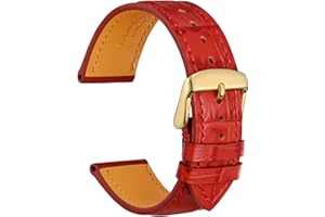 WOCCI Correas Reloj Piel Italiana, Grano de Cocodrilo, Elige Color y Ancho 14mm 18mm 19mm 20mm 21mm 22mm