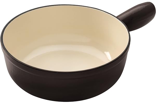 KUHN RIKON Fondue au Fromage Caquelon Fonte de Fer, Fonte, Induction, émaillé, 20 cm, Noir
