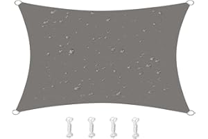 HOMPER 2x3M Sun Shade Sail Waterproof Rectangle(Grey), 95% UV Block Garden Sunscreen Awning Canopy with Free Rope, Breathable Patio Sail pergola for Outdoor Party