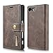 Price comparison product image ESSTORE-EU Xperia X Compact Case [with Free Screen Protector] [Magnetic Detachable], 100% Handmade Genuine Leather Wallet Magnetic Flip Case Cover for Sony Xperia X Compact- Grey