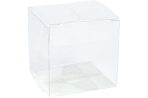 RUSPEPA 30 szt. przezroczystych pudełek PET / przezroczyste pudełka na prezenty na ślub, przyjęcie i baby shower, przezroczyste, 8 x 8 x 8 cm, 30 szt