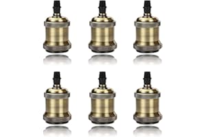 Wuudi 6 x portalampada vintage Edison E27 presa da soffitto base lampada a sospensione adattatore bronzo