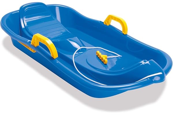 Dantoy Luge pour enfants avec freins, luge boggan pour neige d'hiver, traîneau bleu