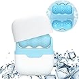 ECVV 2-in-1 Ice Roller, 15mins Pre-freeze Facial Roller for Face Eyes & Body - W & V Shape Massage Heads, Shrinks Pores, Cold Therapy, Reusable, Relaxes Skin, Lifts & Tightens for Anti-Puffiness(Blue)