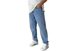 BIBOKAOKE Jeans Herren Einfarbig Loose Jeanshosen Casual Breite Hosen Mode Stretchdenim Hose Herrenjeans Lässige Denimhosen Sporthose Jeanshose Stretch-Denim Männer Jeans-Hose Denim Pants