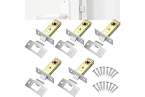 ZACUDA 5 PCS Cerradura de Embutir con Tornillos, Pestillo Tubular, Cerrojo 45 mm, para Enhebrar para Puertas y Puertas Interiores