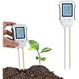 HASTHIP® Professional 3 in 1 Dual Probes Soil Meter for Moisture /Temp/PH LCD Digital Soil Moisture Meter Precison Agriculture Soil Meter (without Battery)