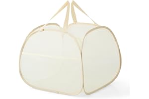 KIAYOO Panier à Linge Pliable, Corbeilles à Linge Pop Up Laundry Baskets Sac à Linge,Paniere a linge sale avec Manipuler pour Salle de bain Chambre à coucher Buanderie Chambre d'enfant Voyage, Beige