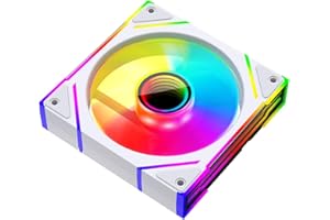 Jungle Leopard Prism4EX RGB PC Lüfter 120MM Gehäuselüfter[Infinity Mirror][HDB]58.36CFM/1850RPM/2.07 MMH2O 5V3PIN ARGB und 12V4PIN PWM Lüfter (Weiß-1)