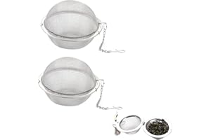 BOPRKTM 2 Piezas Infusores de Té Infusor Te de Bolas Infusoras para el Té Filtros de Té de Acero Inoxidable para el Té Para Filtrar Té Suelto y Especias con Gancho de Cadena Extendido