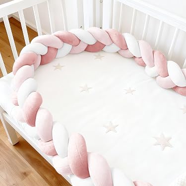 Coussin Barrière De Lit Tissé à La Main - Coton Et Velours - Longueur 300 Cm - Protection Anti-choc Pour Enfants - 10