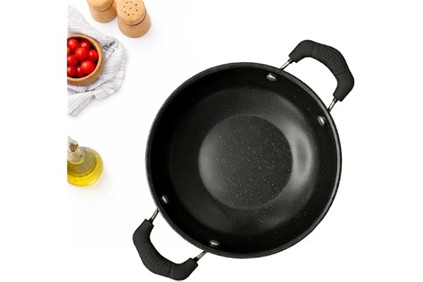 DOZY Nonstick Kadhai, 22 cm Diameter, 1.5L Capacity, Black Durable & Versatile Cooking Essential
