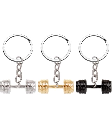 Porte-clés Haltère En Métal Argenté - Accessoire Motivation Sport, Léger Et Robuste Pour Sac De Sport Ou Clés