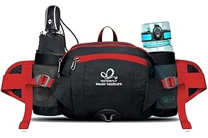 Waterfly Torebka na pas, turystyczna, z uchwytem na butelkę, torebka do biegania, na kemping, wspinaczkę, podróż, jazdę na rowerze i spacery z psem