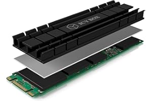 ‎ICY BOX ICY BOX Flacher M.2 Kühler mit 5 mm Bauhöhe für M.2 SSD (2280), PS5 kompatibel, Aluminium, 2x Silikon Wärmeleitpad, selbstklebend, passiv, IB-M2HS-701