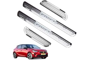 ENFILY Lot de 4 plaques de protection pour seuil de portière de voiture - Accessoires pour Opel Corsa 2016-2021