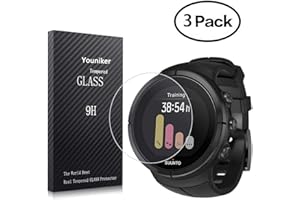 Youniker 3 Pack Compatible with Suunto Spartan Ultra Screen Protector Tempered Glass for Suunto Spartan Ultra Screen Protector Foils Glass 9H 0.3MM Anti-Scratch Anti-Fingerprint