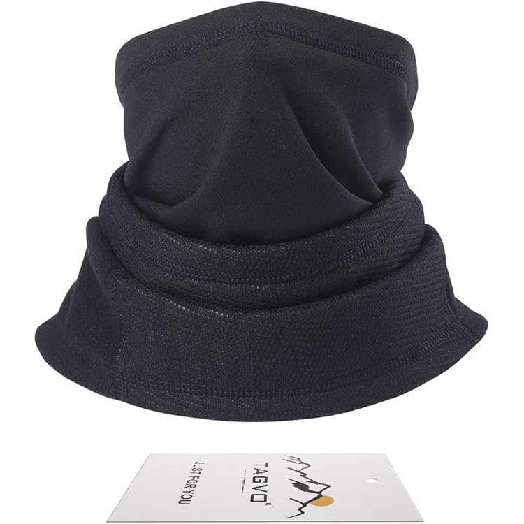 Cache-cou Polaire Noir - Hiver, Doux, épais - Pour Ski, Vélo, Randonnée - Protection Contre Vent, Poussière, UV - Une Pièce