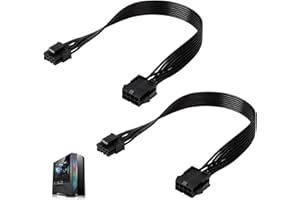 KMUQSHY 2 Pezzi Cavo Alimentazione CPU EPS12V 8 Pin Femmina a ATX 8 Pin (4+4) per Scheda Madre, Prolunga Alimentazione 12V per CPU, Compatibile con PSU ATX SFX Senza Ventola, Solo per Schede Madri, 30cm