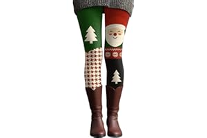 Generisch Weihnachts-Leggings Für Damen Weihnachtsleggings Print Dehnbar Sport Leggings Weihnachts Muster Strumpfhose Autumn Winter Freizeithose Elegant Sporthose Yoga Hose Trainingshose