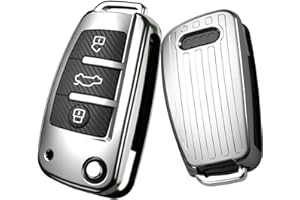Gleamydot Funda Llave Seat Compatible para Llave Audi A1 A3 A6 TT Q2 Q7 S3 Accesorios Coche (Plata)