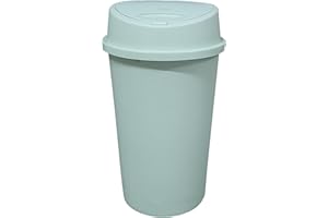 KetoPlastics 45 Liter 45 Litre 45L TOUCH BIN Colour Bin for Home Garden Office School Kitchen Bathroom Top Bin Portable Pedal Bin Removable Lid (Sage Green)