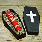  Coffin Doll red - Original Voodoo Puppe mit Sarg, Nadel und Ritualanleitung - Liebeszauber