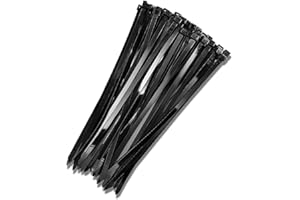 MAGICQCRAFT Black Cable Ties 100 Pack, 300mm x 3.6mm, 12" Long Premium Tie Wraps, Strong Nylon Self Locking Zip Ties