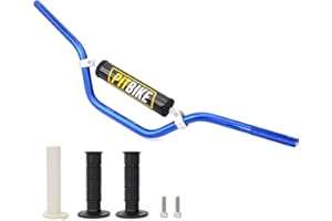 WEIYINGSI Motorcycle 7/8" 22MM Handlebar Blue Handle Bar + Foam Pad + Black Grips Compatible with CRF YZF KXF KLX RMZ DRZ Pit Dirt Bike Motocross