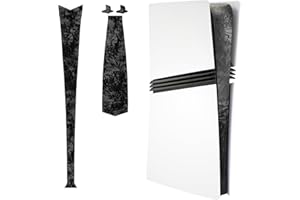 Luck&Link Stickers Skin ps5 Pro Console Partie Centrale protège la Peau texturée Stickers Anti - Rayures, PS5 Pro Digital & Disc Edition(Fibre de Carbone Forgée-Noir, for PS5 Pro(2024))