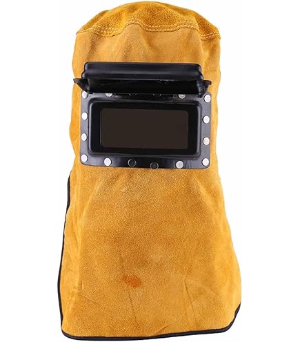 Cappuccio Da Saldatore In Pelle Di Vacchetta Con Lente Auto-Oscurante - Protezione Completa