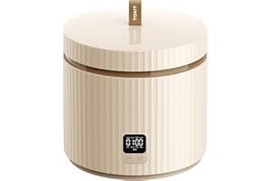‎TOKIT TOKIT Rice Cooker 1.5L Pro Reiskocher Klein Mini aber Multifunktionen mit Display-Touch-Taste für 1-3 Personen Keramisch beschichteter Antihaft-Innenreistopf(Weiß)