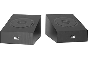 ELAC Debut 2.0 A4.2 Dolby Atmos Modul-Lautsprecher, Schwarz, Paar – Konzentrischer Treiber mit 1,3 cm Polymer-Hochtöner und 10,2 cm Aramidfaser-Tieftöner
