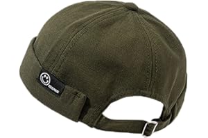 YAMEE Unisex Docker Brimless Hats Beanie Skullcap Worker Sailor Cap Retro Rolled Cuff Skull Caps with Adjustable