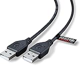 rhinocables USB 2.0 A Male to A Male Cable Lead for High-Speed Data Transfer and Connection — Ideal for Peripherals, External