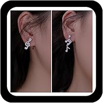 Asymmetrische Gitarren Ohrringe - Musiknoten Design Für Frauen