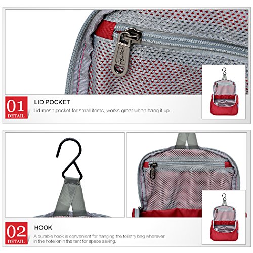 Mountaintop Kulturbeutel Kulturtasche zum Aufhängen zum Reise Urlaub, 23.5 x 18 x 6 cm - 5