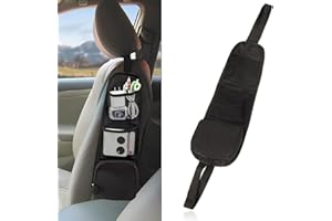 WeddHuis Borsa Organizer Multifunzionale per Sedile Auto con Tasche Multiple per Camion, Furgone, SUV, Borsa Portaoggetti Pieghevole, Tasche a Rete, Organizzatore Laterale per Sedile Auto (Nero)