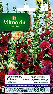 Vilmorin 5751742 Pack de Graines Rose Trémière Double Grande Variée