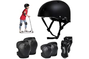 Udbrud Set di Casco Protezione Bambini, 7 in 1 Set di Casco Regolabile Gomitiere Polso Ginocchiere per Skateboard, Bicicletta, Pattinaggio, Monopattino